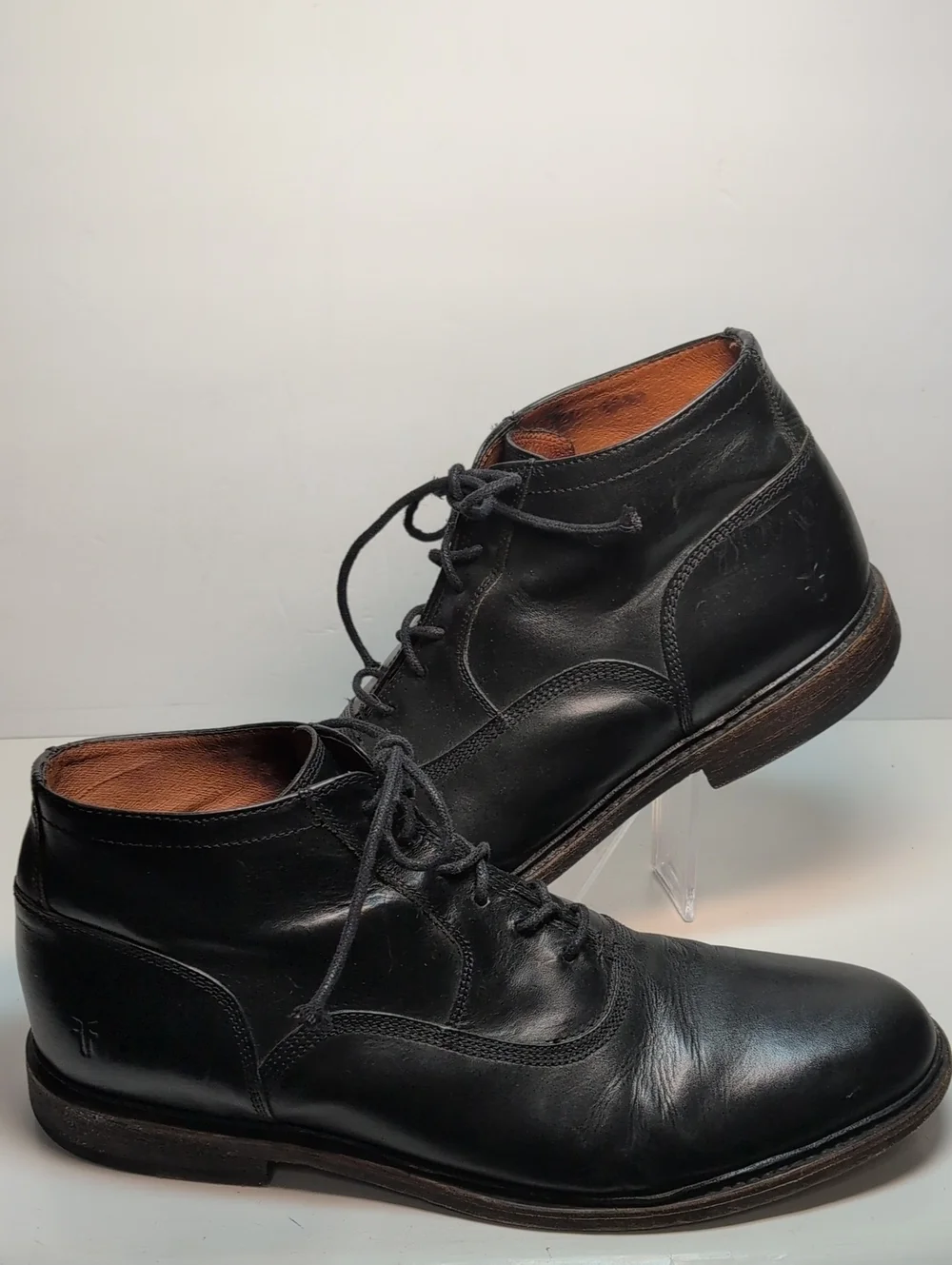 Frye Black Leather Chukka Lace-Up ankle Boots mens size 13